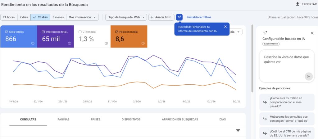 Search Console IA configuración